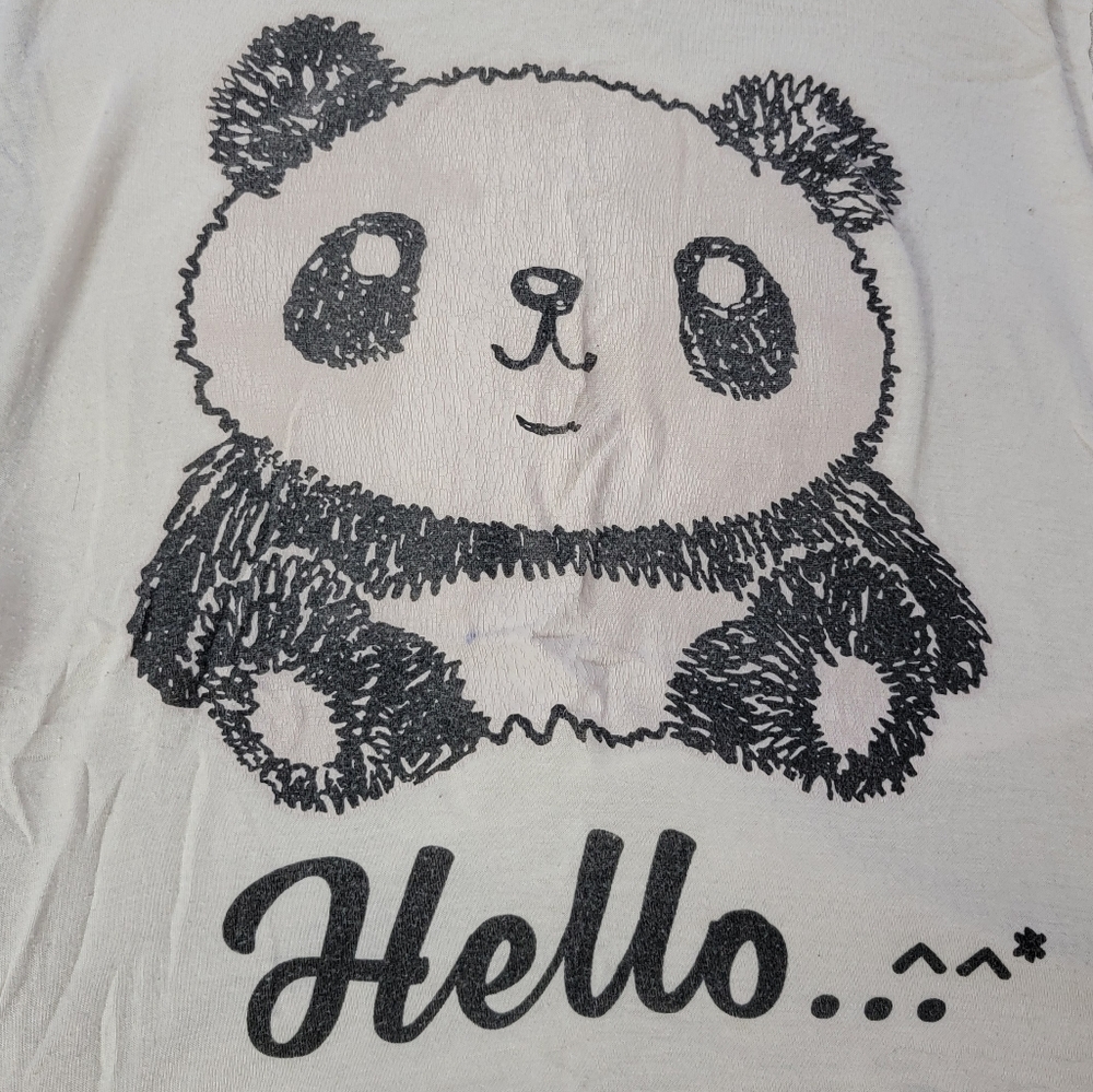 Panda Hello sleeveless  crop top